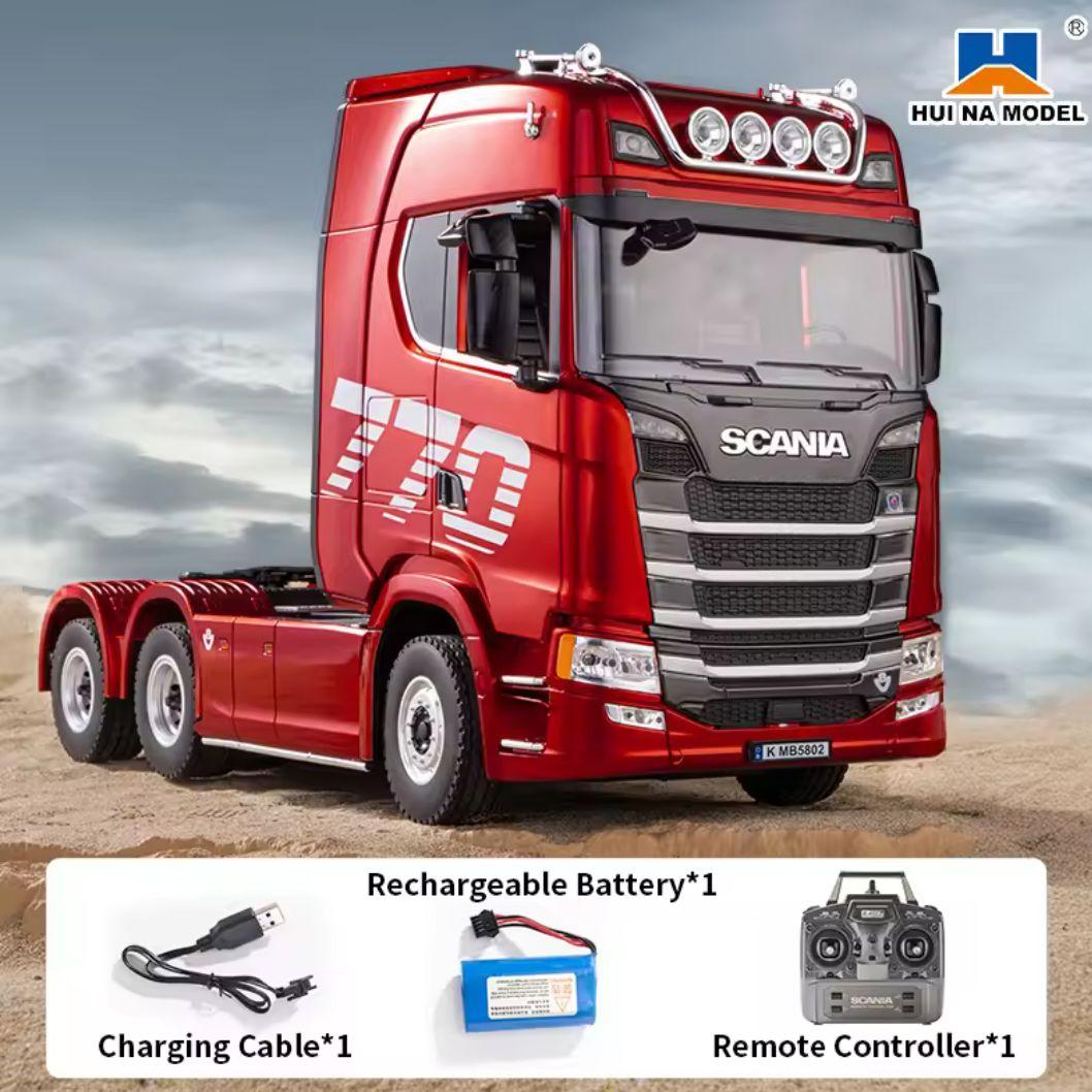 【新品】スカニア 770S V8 ヘッド本体＋トレーラーセット 1/18 レッド