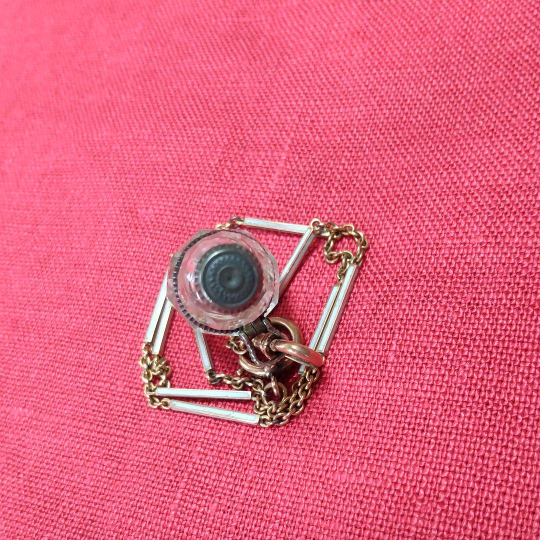 江戸時代ギヤマン切子瓢箪型銀製金具根付け/K18チェーン。 - メルカリ