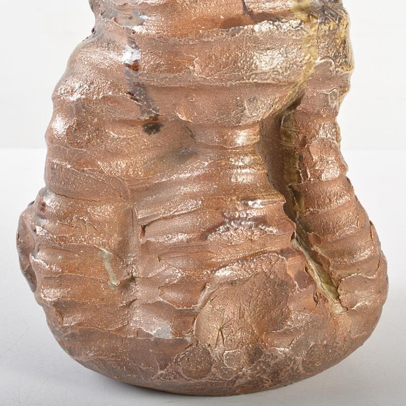 伊賀焼 古伊賀 江戸末期 変形花入 加藤卓男識箱 M R6357B