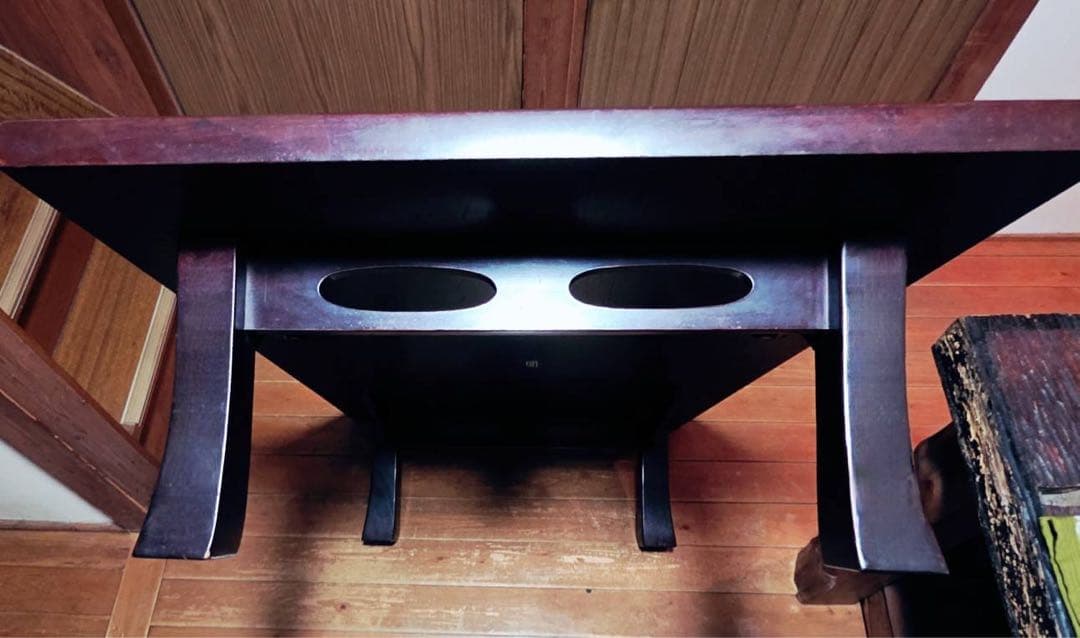 1950年代製アンティーク欅レトロ和机センターテーブル家具漆塗り鏡面系塗装