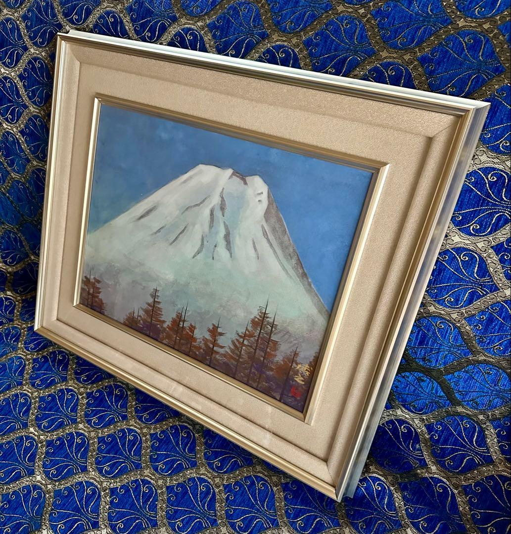 真作保証　■日本画■倉光博之■[忍野富士]■ 共シール ■6号