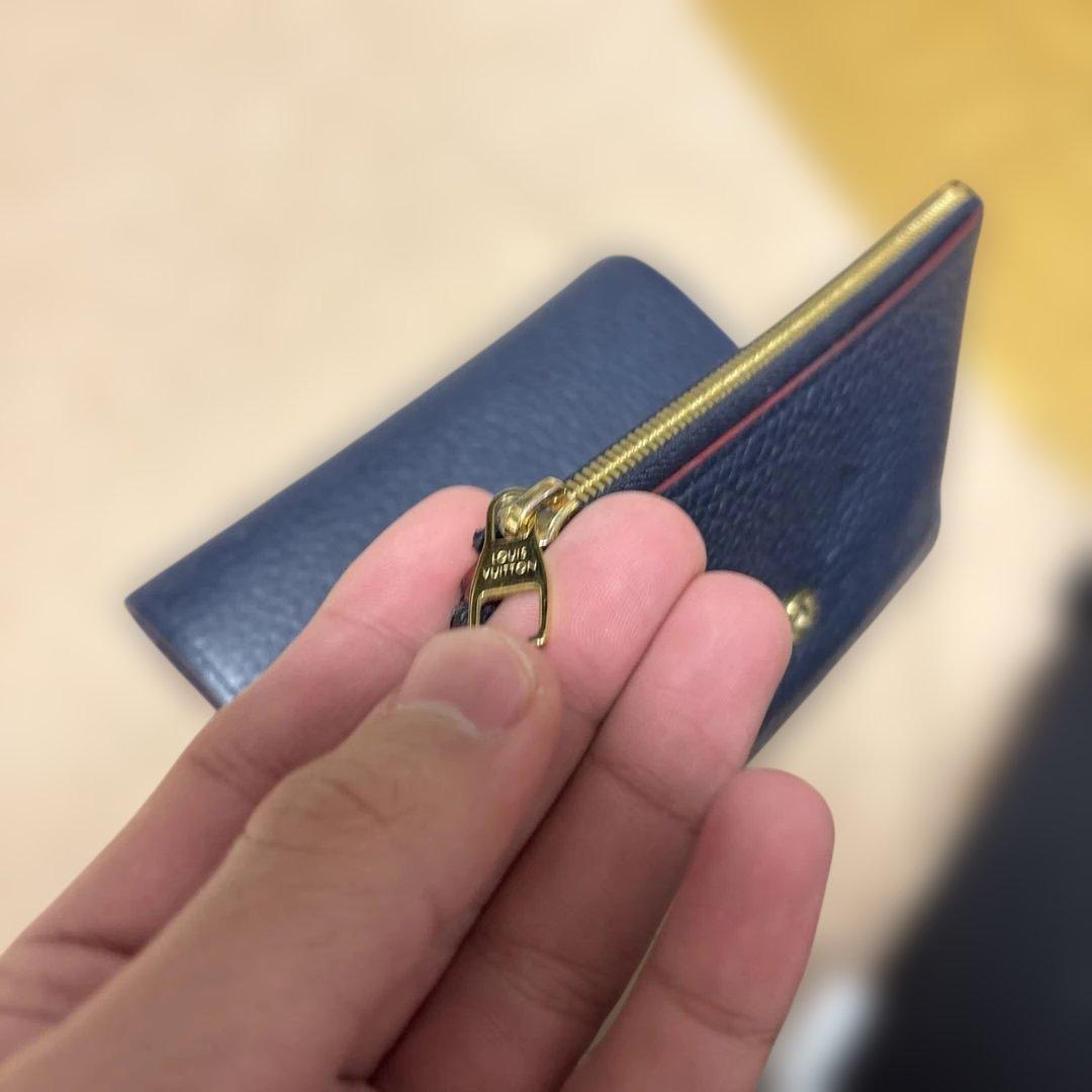 Louis Vuitton ネイビー 三つ折り財布紺森香澄同様モデル - メルカリ