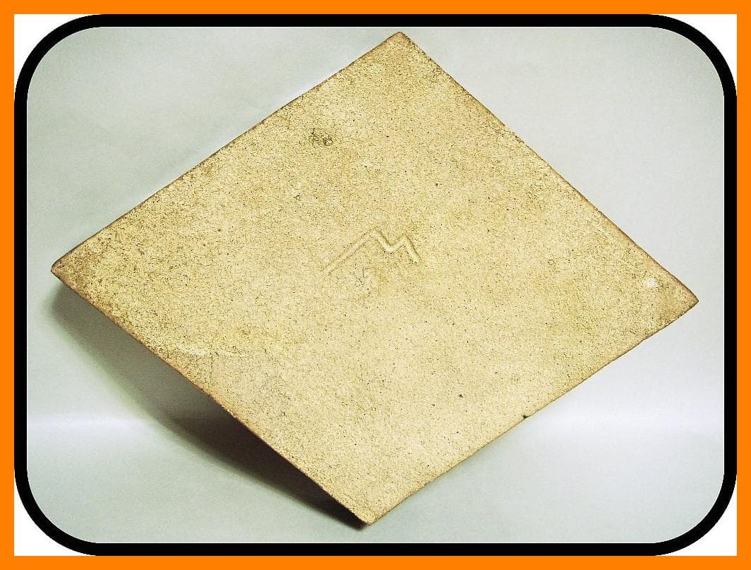 mf50623『織部 柳 菱形鉢』 /骨董品 古美術 古玩 アンティーク