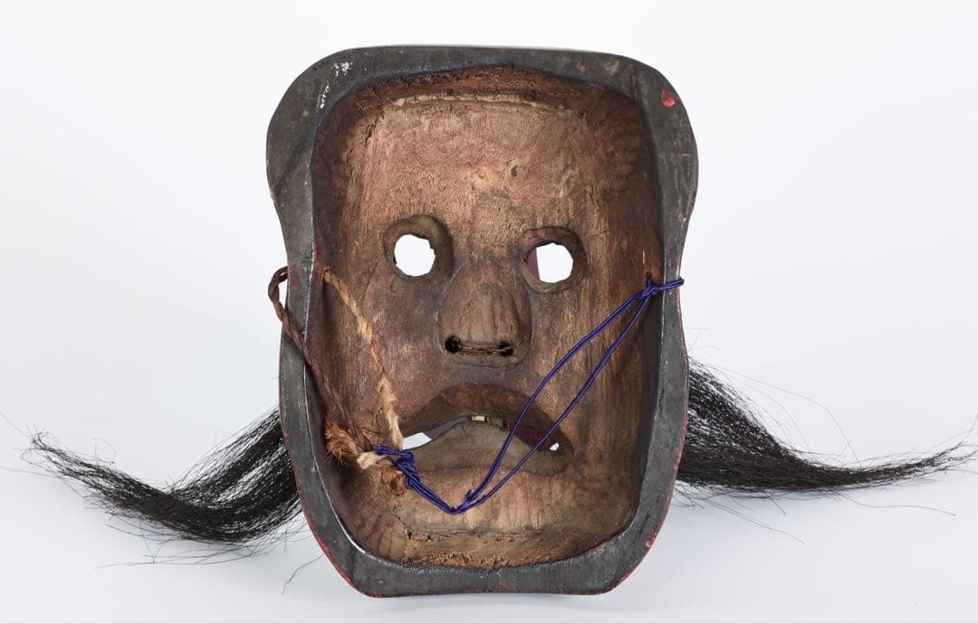 木彫神楽面 小天狗 赤天狗 古面 縁起物 魔除け 能面 狂言面 古美術