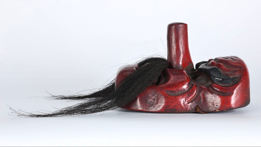 木彫神楽面 小天狗 赤天狗 古面 縁起物 魔除け 能面 狂言面 古美術