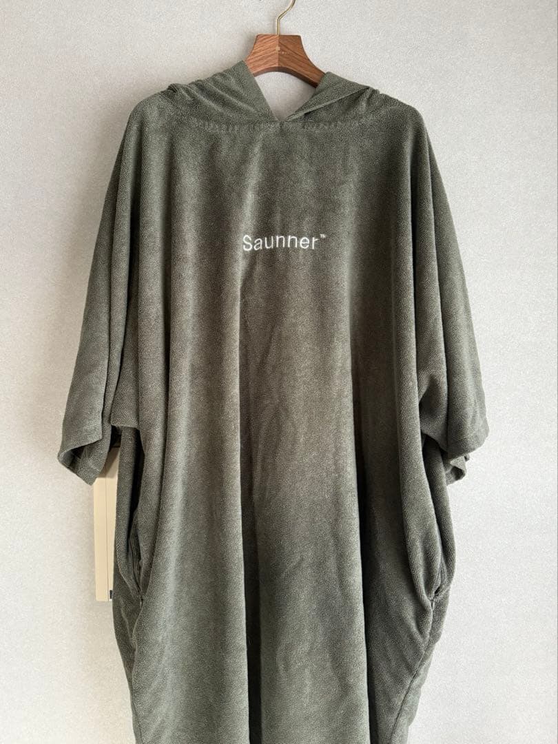 TTNE Saunner サウナポンチョセット グレー&カーキ サウナハット付