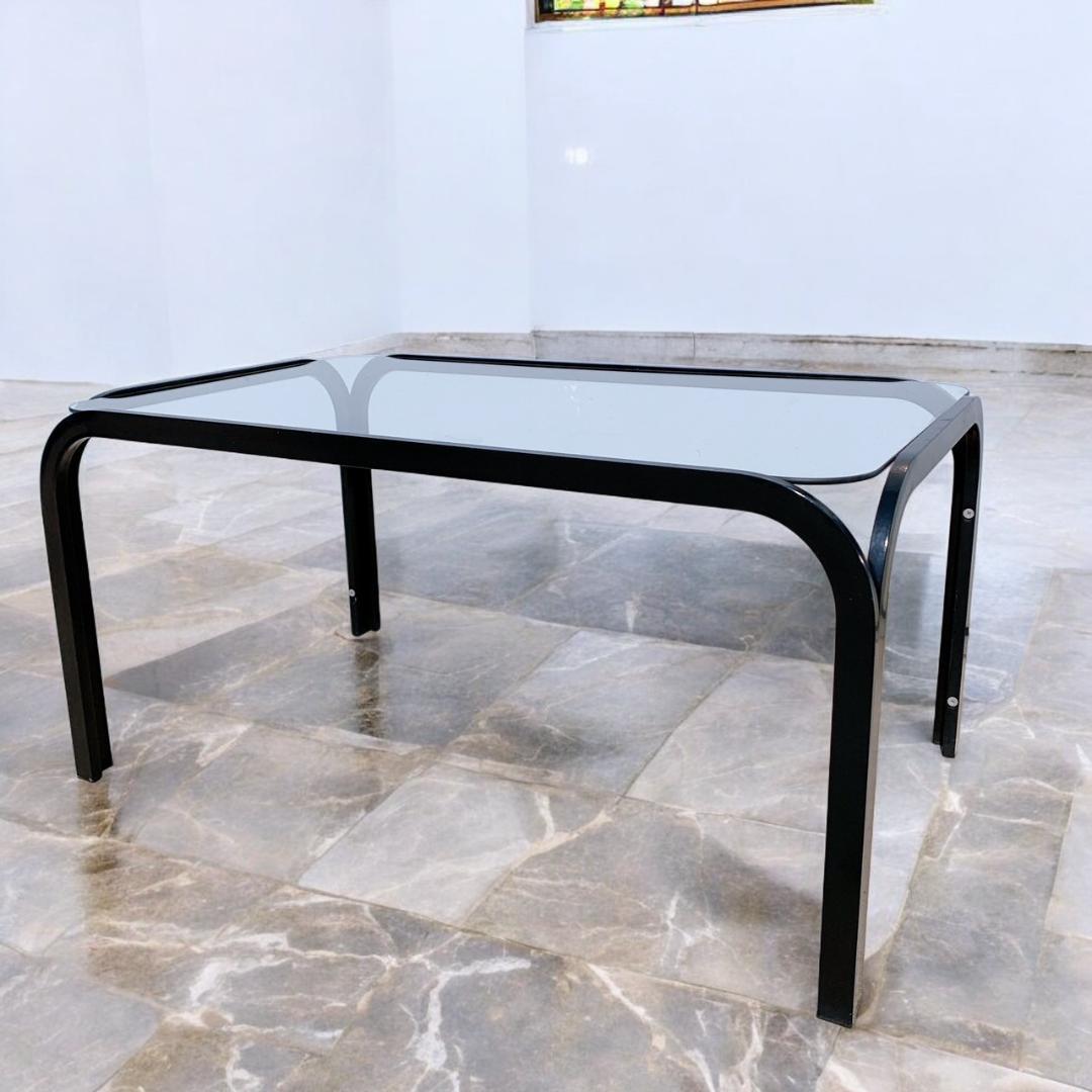 ミッドセンチュリー アイアンフレーム センターテーブル ガラス