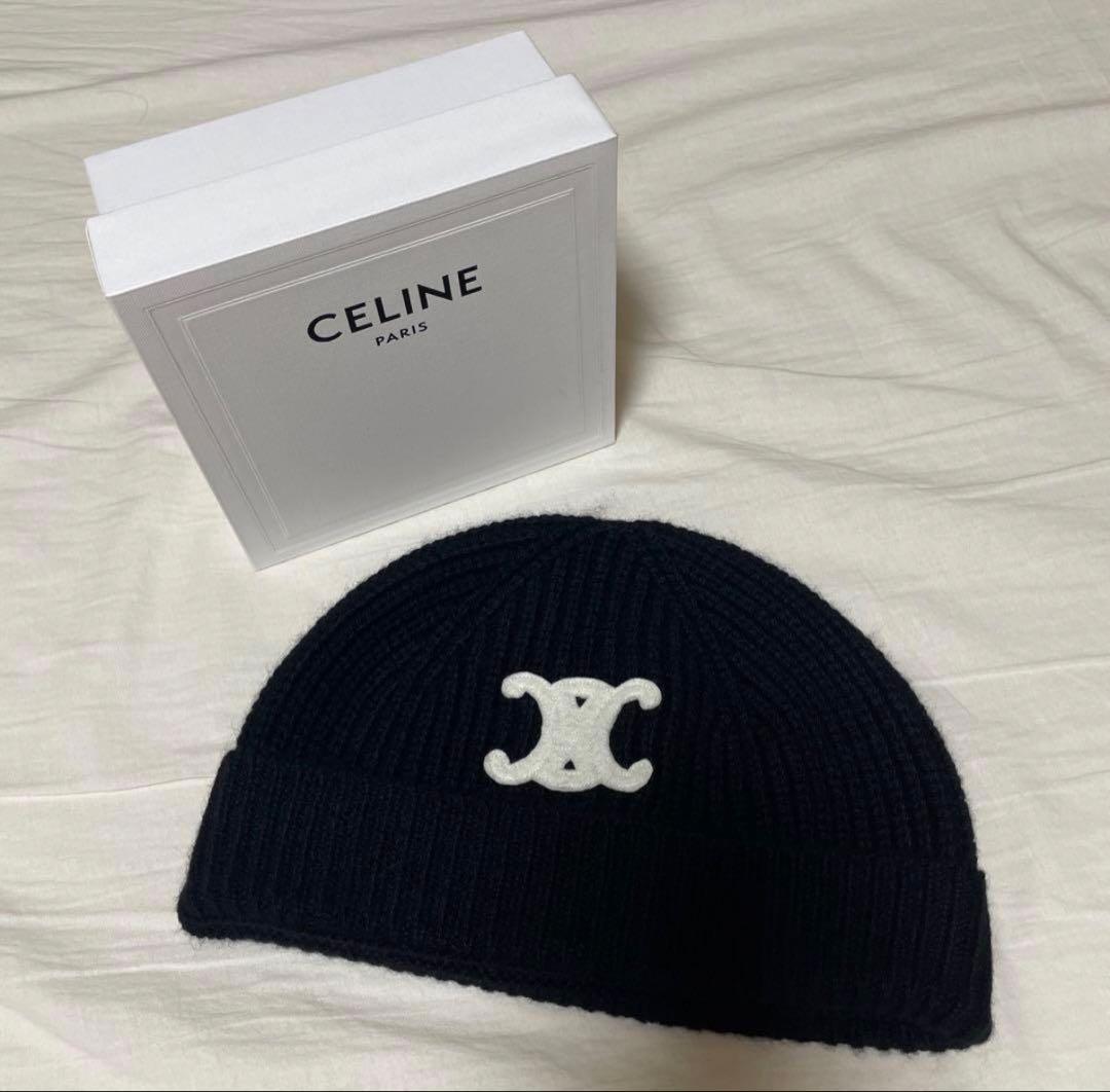 トリオンフ ニット帽 / シームレスカシミア - ブラック | CELINE
