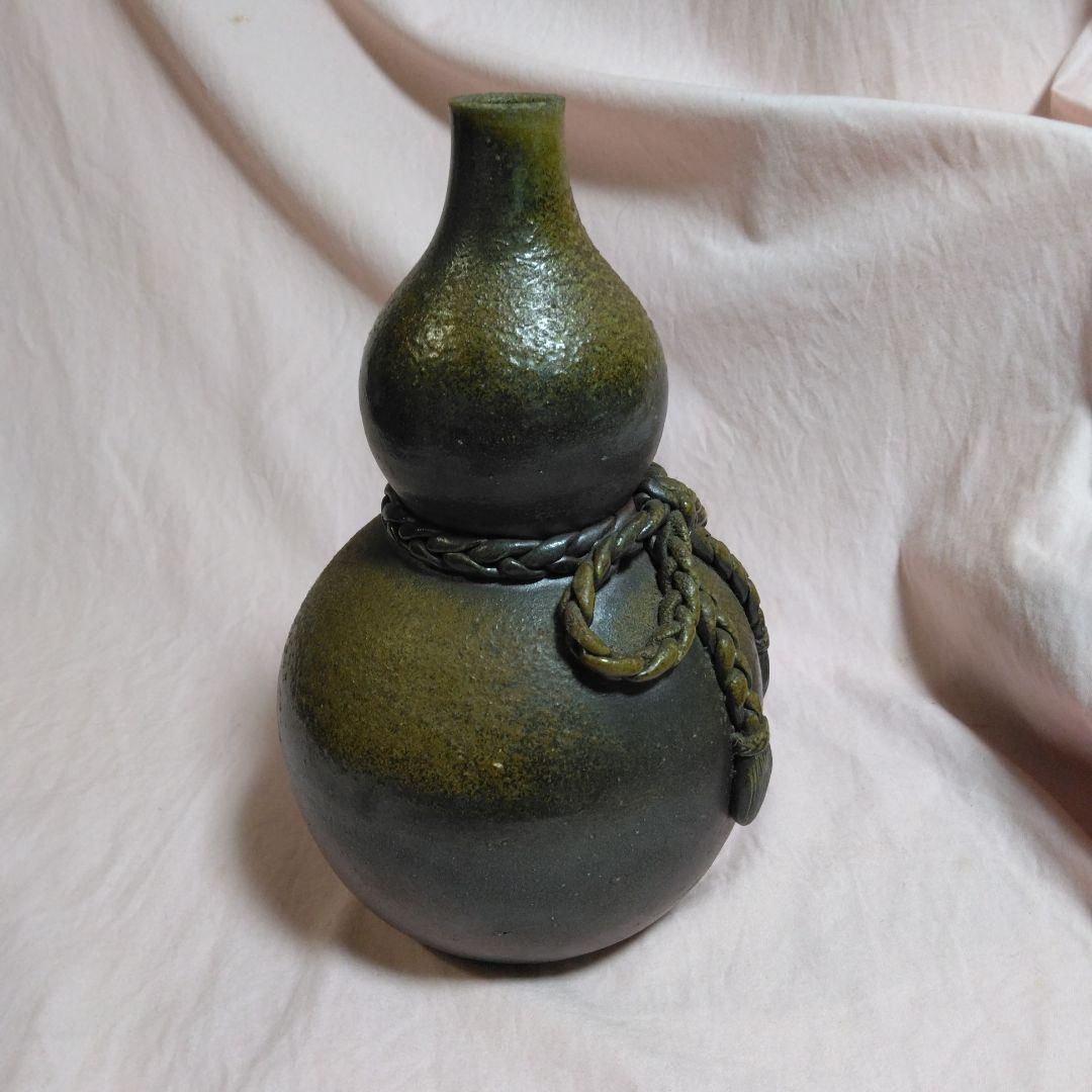 備前焼　作家物　瓢箪型　花入れ