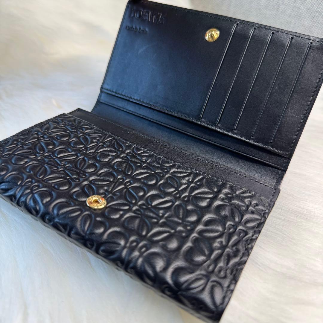 LOEWE ロエベ リピート アナグラム ミディアムウォレット ブラック