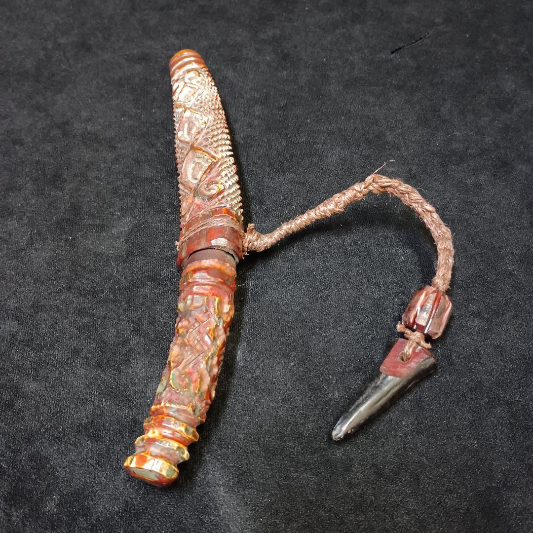 北海道 アイヌ マキリ風 民具 ペーパーナイフ 1969年 全長29.5cm 阿寒