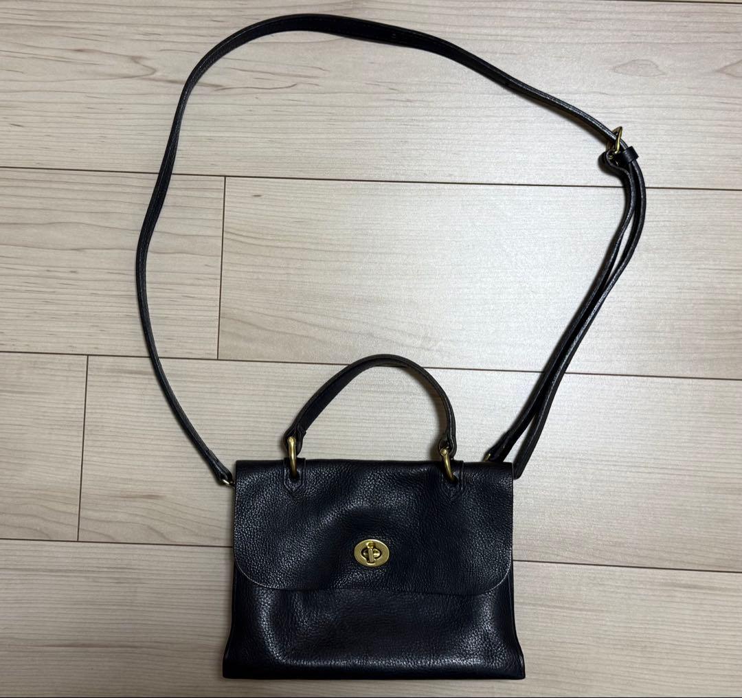 【MIMIBERRY HEBE】ミミベリー　黒のレザーショルダーバッグ