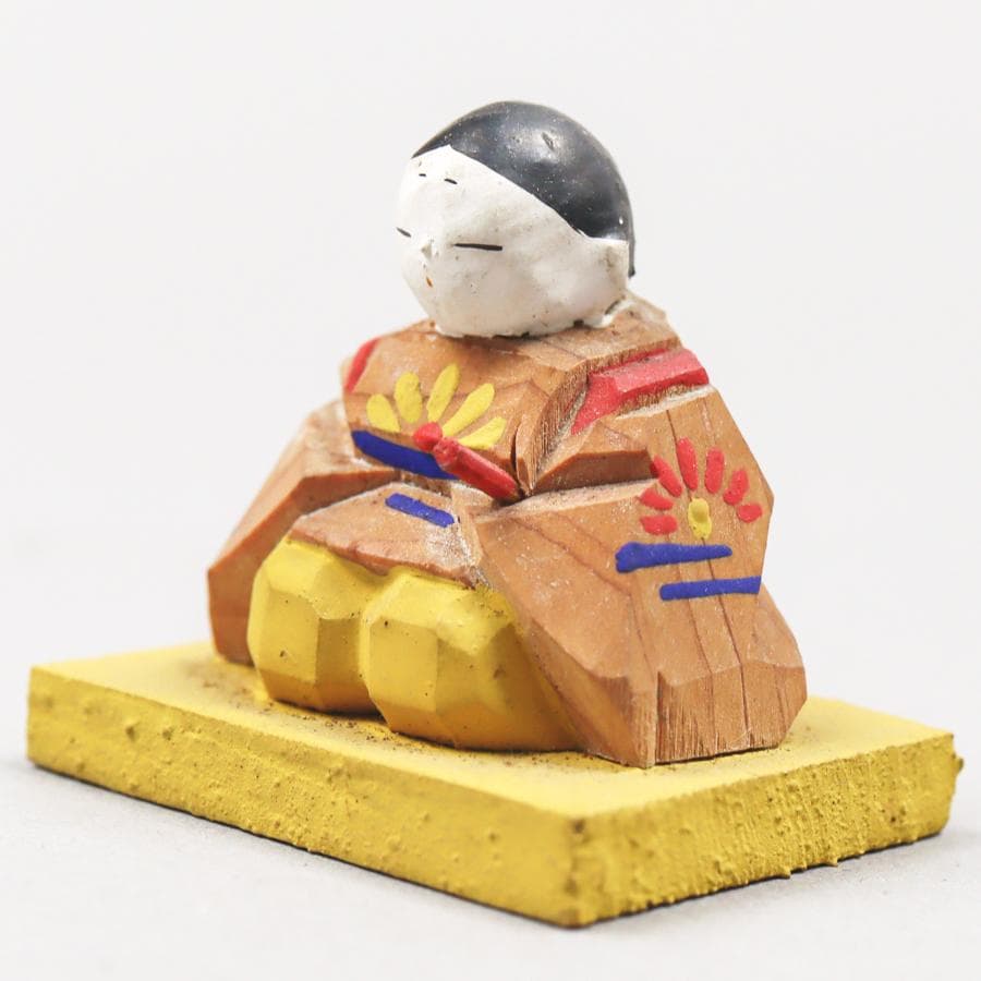 平安時代 垂髪官人木彫 一刀彫 風俗人形 農民人形 置物