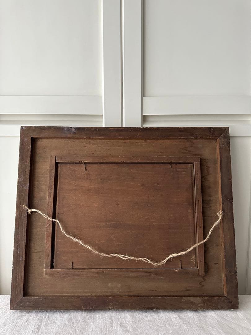 vintage art 赤い林檎の油彩画 ヴィンテージ アンティーク 額装 油絵