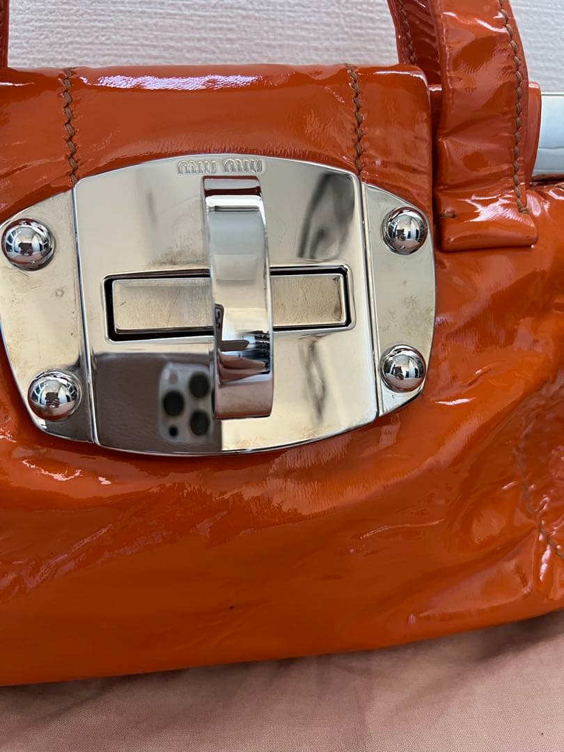【美品】　miumiu ガラスレザー　バッグ