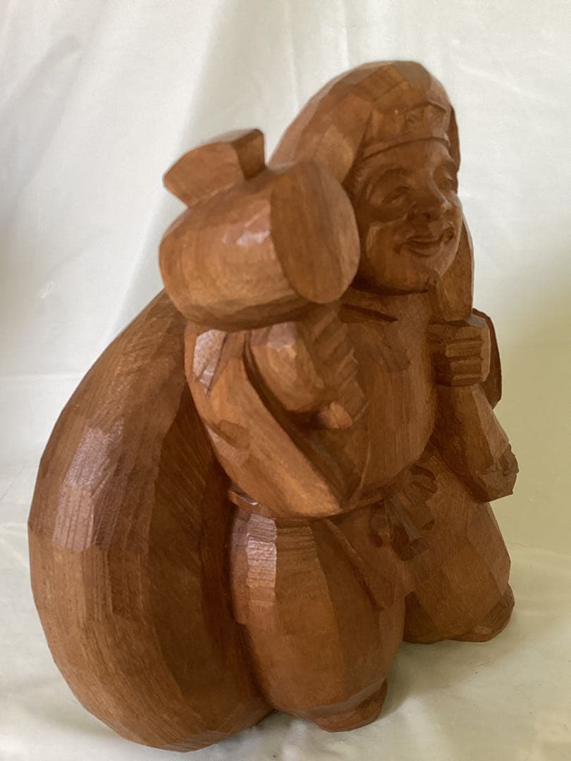 讃岐一刀彫 彫刻家 近藤宏・作 大黒天 縁起物 商売繁盛 木箱付 木製 福の神