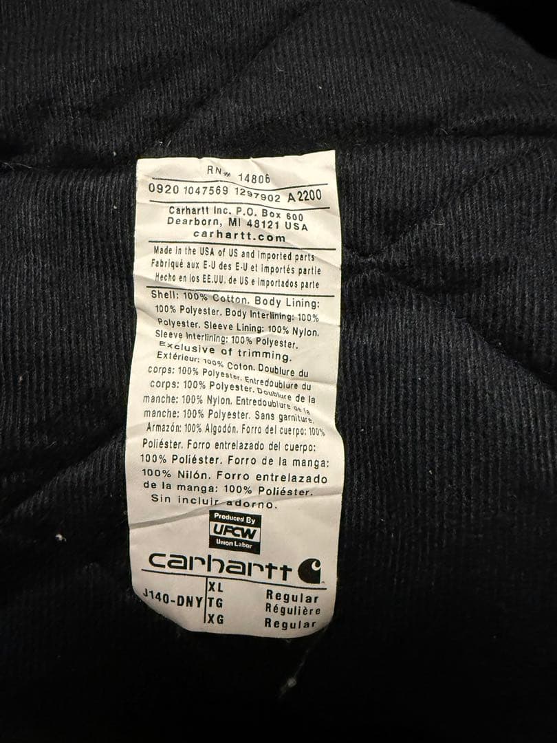 カーハート　アクティブジャケット　J25 DNY