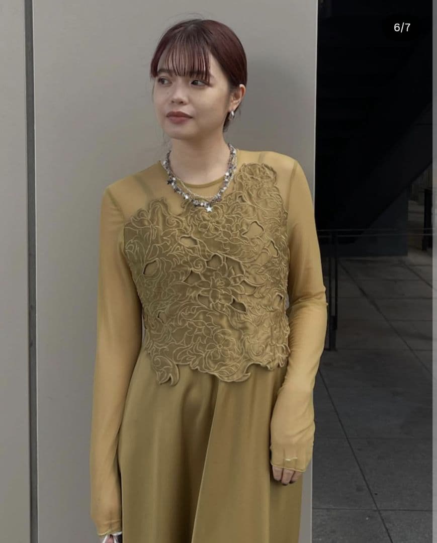 Ameri UPPER EMBROIDERY FLARE DRESS - メルカリ