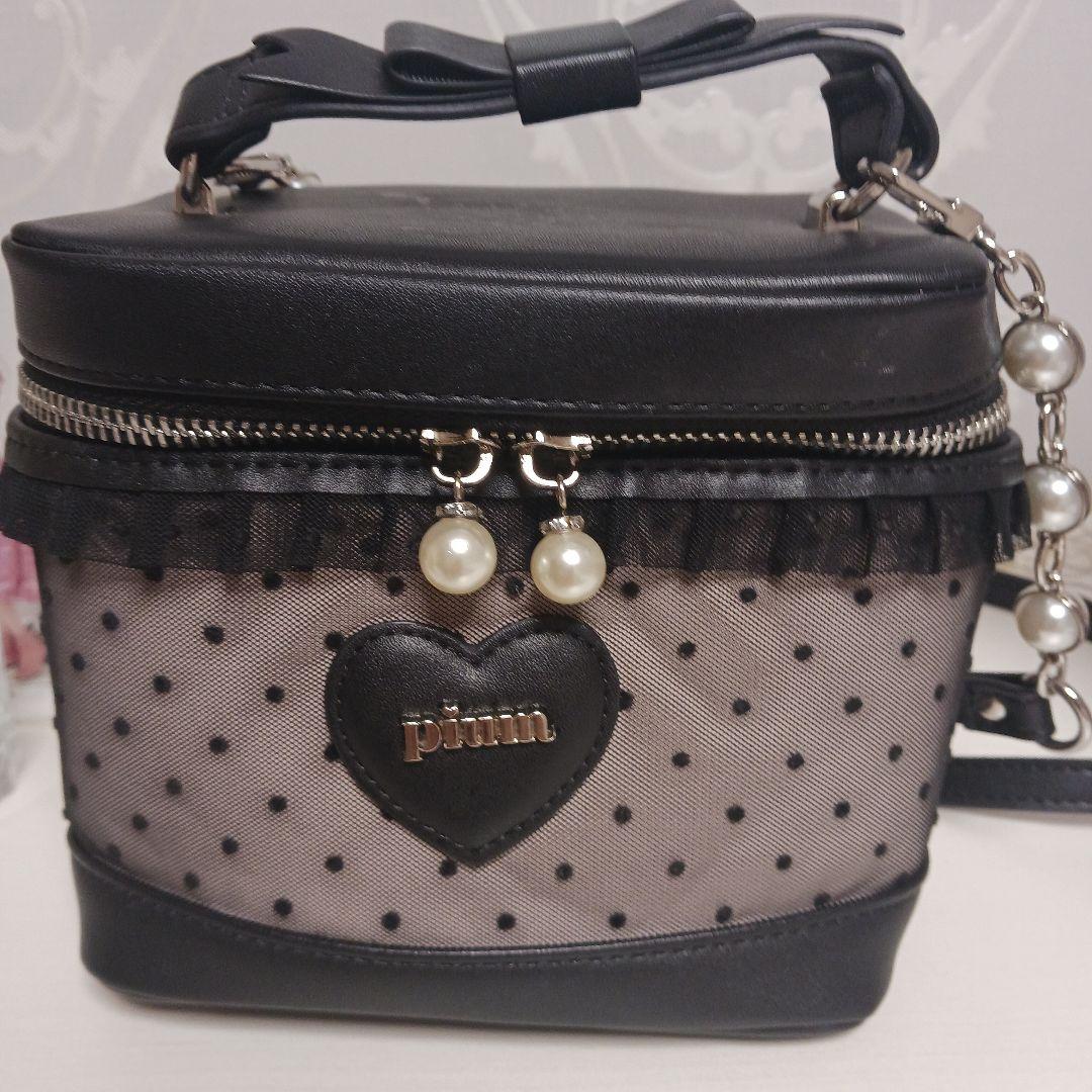 Pium ハートドットチュールバニティ ピンク×ブラック pium ハート