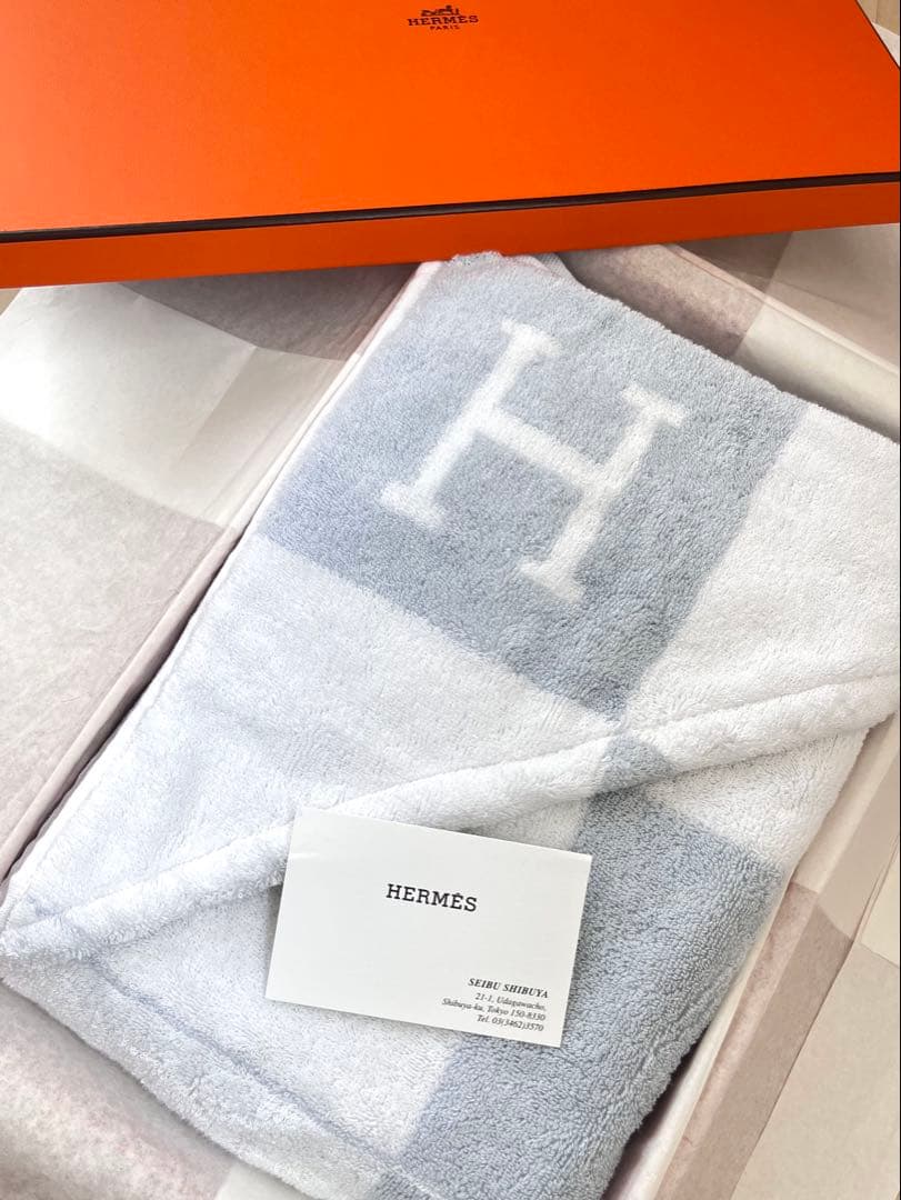 エルメス　アヴァロン　ベビー　バスラップ　 おくるみ　バスタオル HERMES アヴァロン ベビー バスラップ おくるみ タオル ブランケット