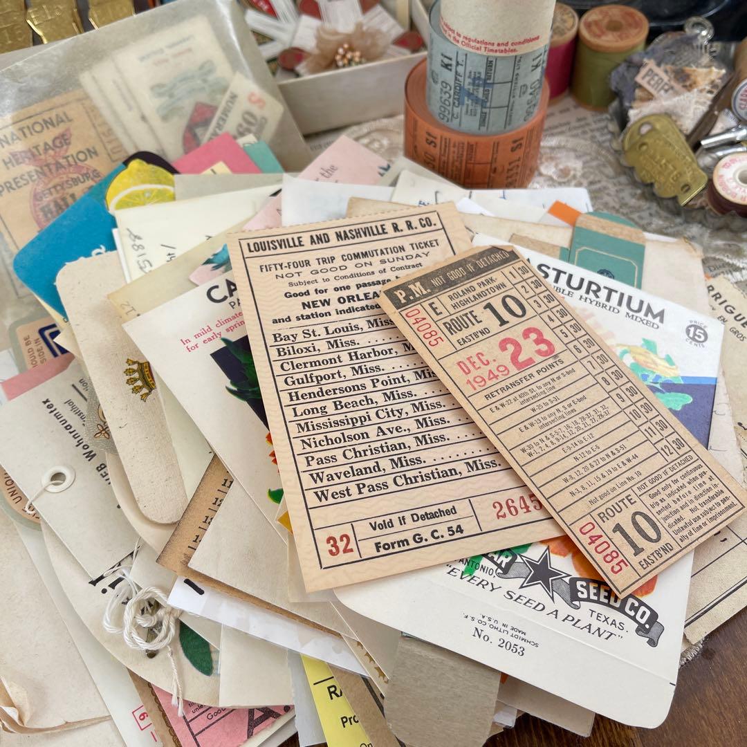 ＼限定／ 豪華 コラージュ素材 おすそ分けファイル ヴィンテージ ロールチケット