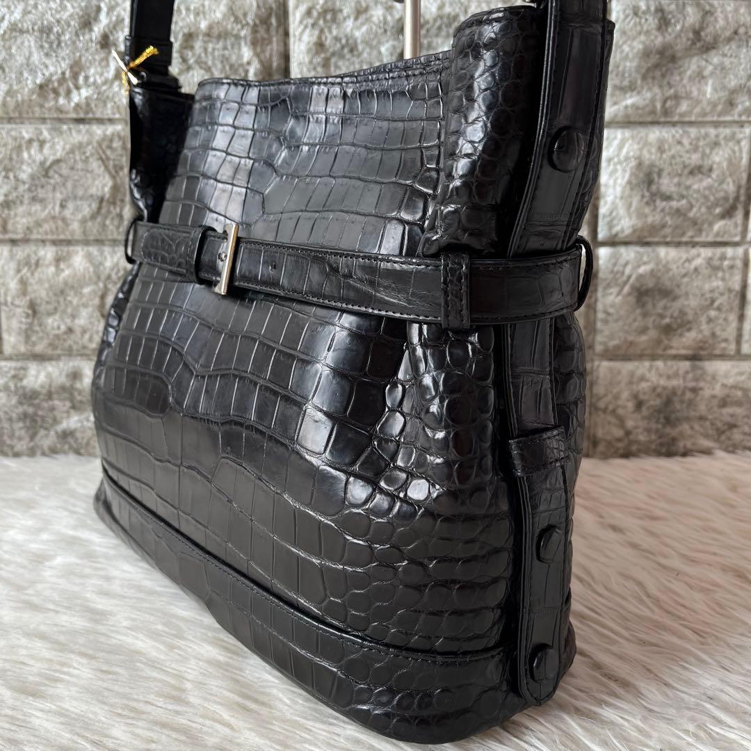 【新品未使用】TOKYO YK製　クロコダイル　ワンショルダーバッグ　JRA認定