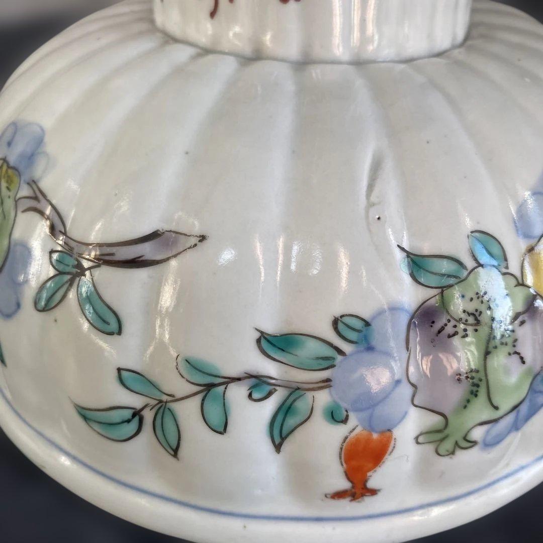 カケヒビなし古伊万里 杯洗 盃洗 色絵杯洗 陶芸 年代物