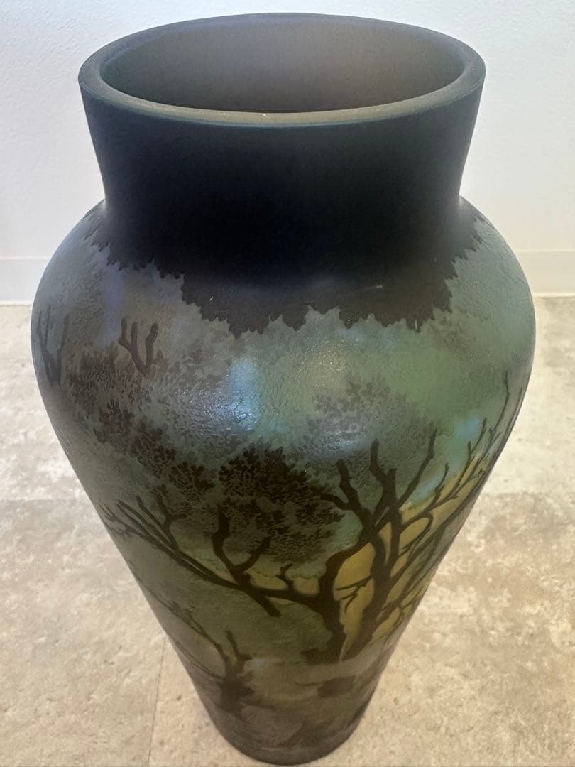 ルーマニア チップガレ工房 TIP Galle 風景文花瓶 エミール ガレ 箱入