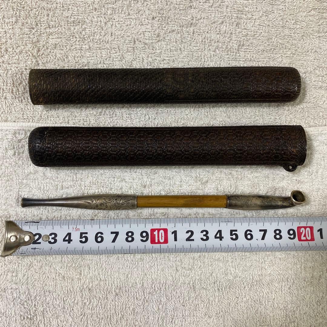 C-17 煙管 煙管入れ 2個セット 煙草道具 骨董品 古道具 美術品 工芸