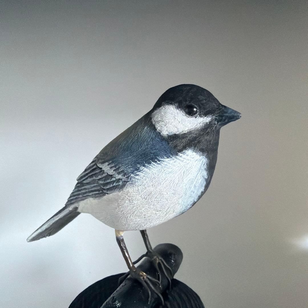 シジュウカラ バードカービング 木彫りの野鳥 野鳥彫刻