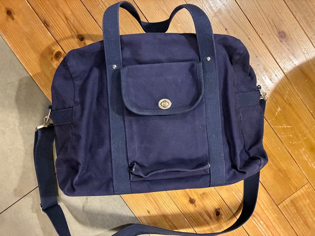 旧一澤帆布製 ボストンバッグ ネイビー