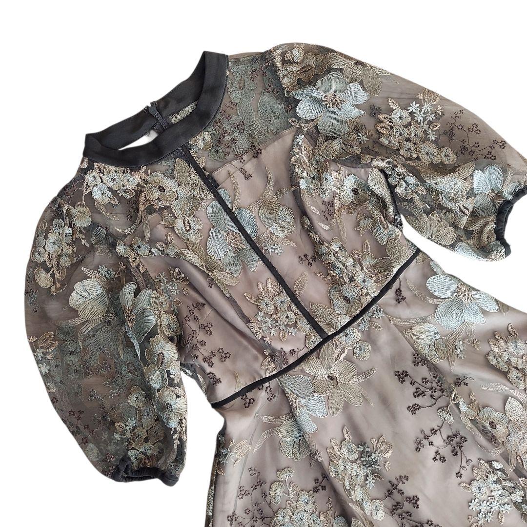 美品✨Kana シック フラワー刺繍 パーティー ドレス 結婚式 オケージョン