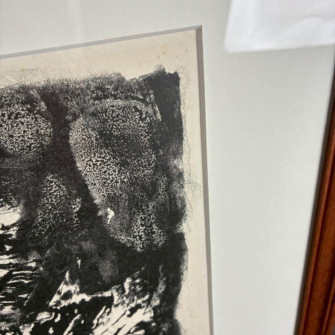 アントニ・クラーベ「枯葉の静物」大作 リトグラフ 直筆サイン入 額縁入 抽象画