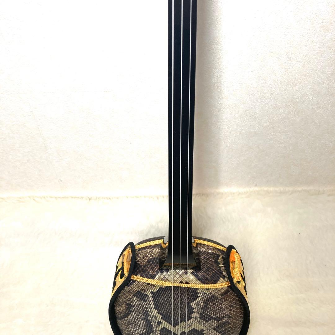 沖縄 三線 特上 人工皮革 蛇柄 ソフトケース 三味線