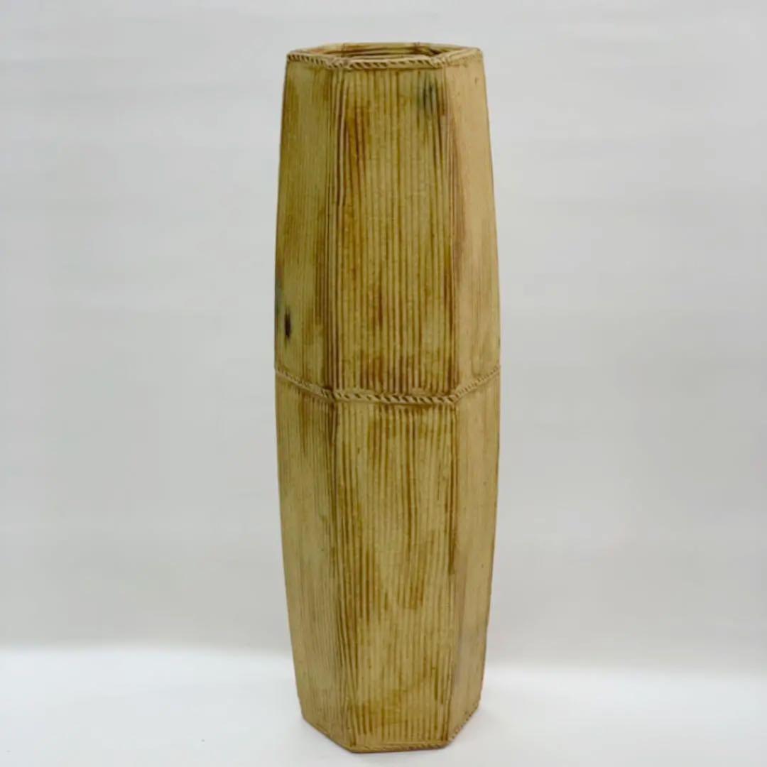 花入12】黄瀬戸六角槌形高さ31㎝