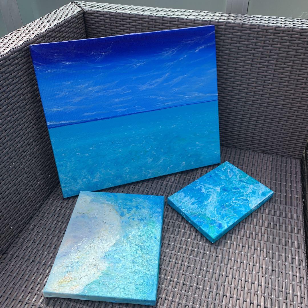 セット　アート　海の絵　油絵キャンパス　絵　絵具　インテリア　IKEA ZUNI セット アート 海の絵 油絵キャンパス 絵 絵具 インテリア IKEA ZUNI