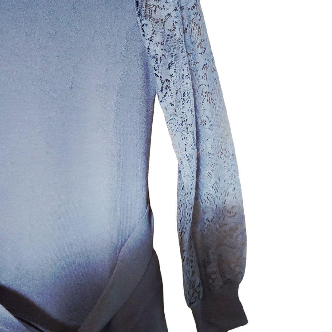 【なっちゃん】美品 PINKY&DIANNE レース袖ラベンダーワンピース