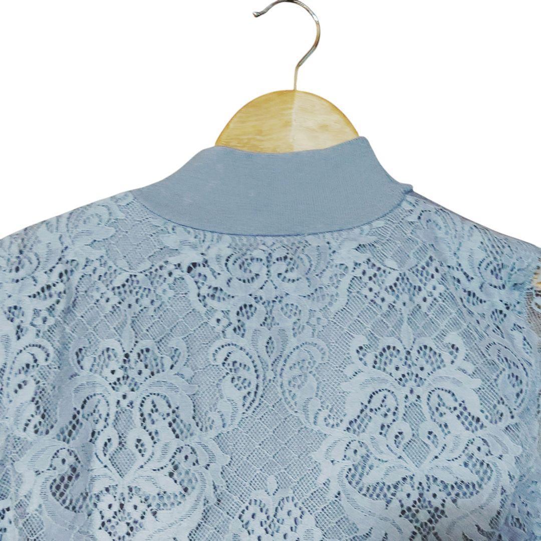 【なっちゃん】美品 PINKY&DIANNE レース袖ラベンダーワンピース