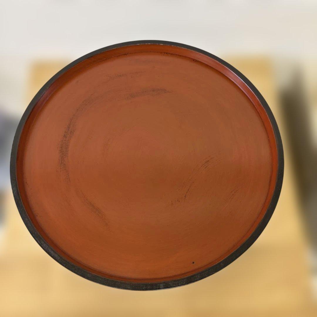 漆工房　大島　天然木　うるし塗　高脚卓盆 ①