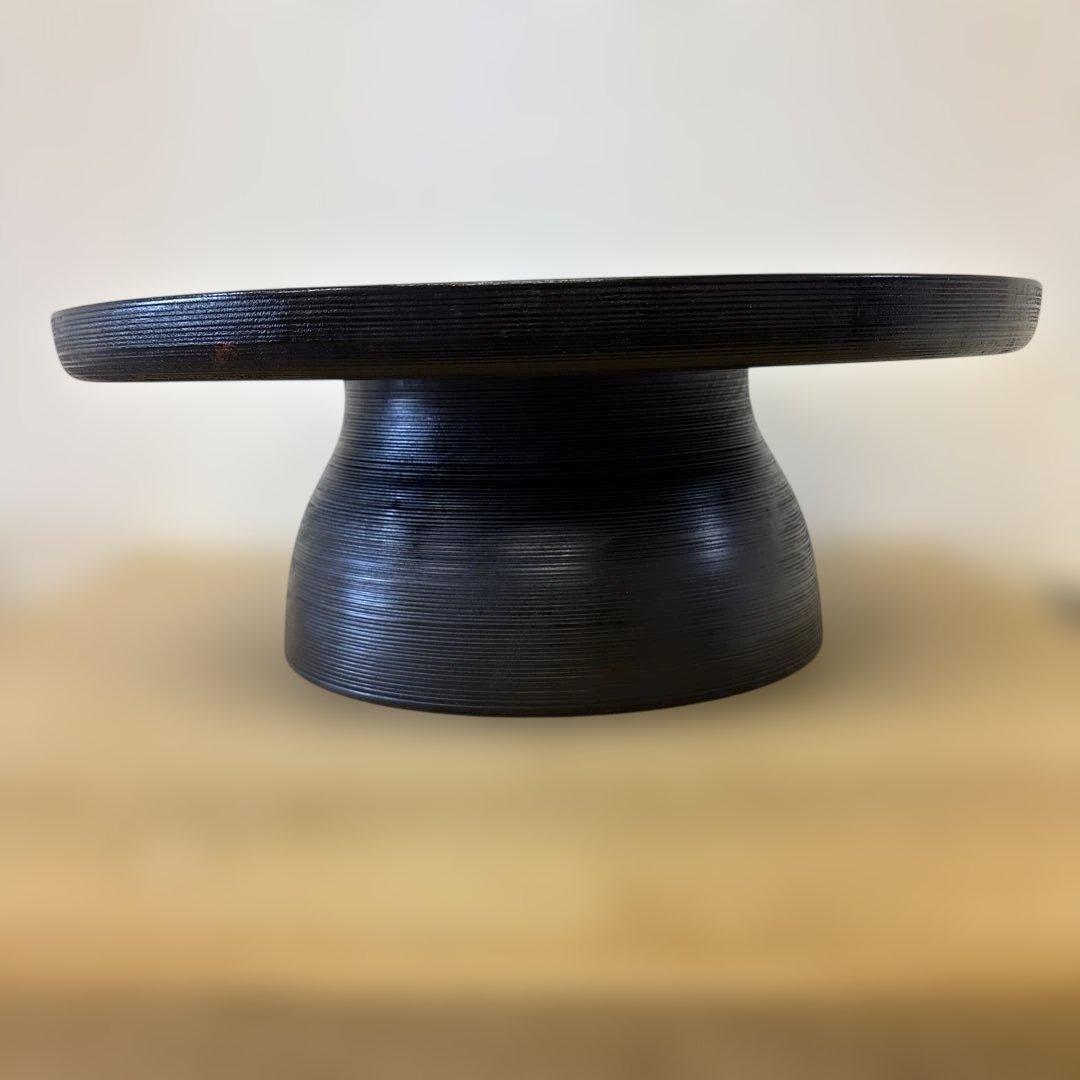 漆工房　大島　天然木　うるし塗　高脚卓盆 ①