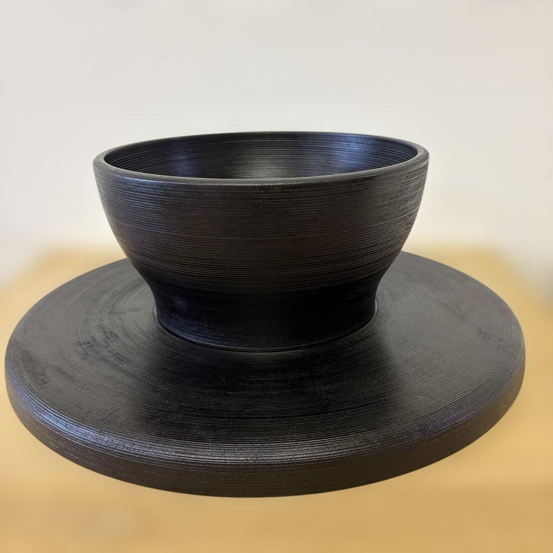 漆工房 大島 天然木 うるし塗 高脚卓盆 ①