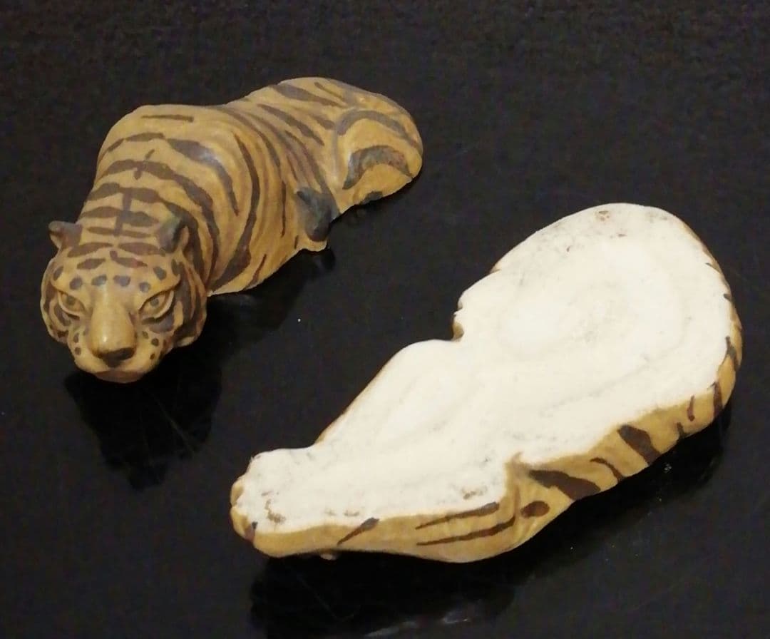 林沐雨作 一枝庵 虎 香合 共箱 共布 茶道具