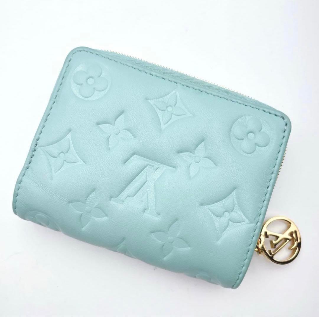 【極美品　限定色】ルイヴィトン ポルトフォイユ ルー 折り財布 エンボス 水色