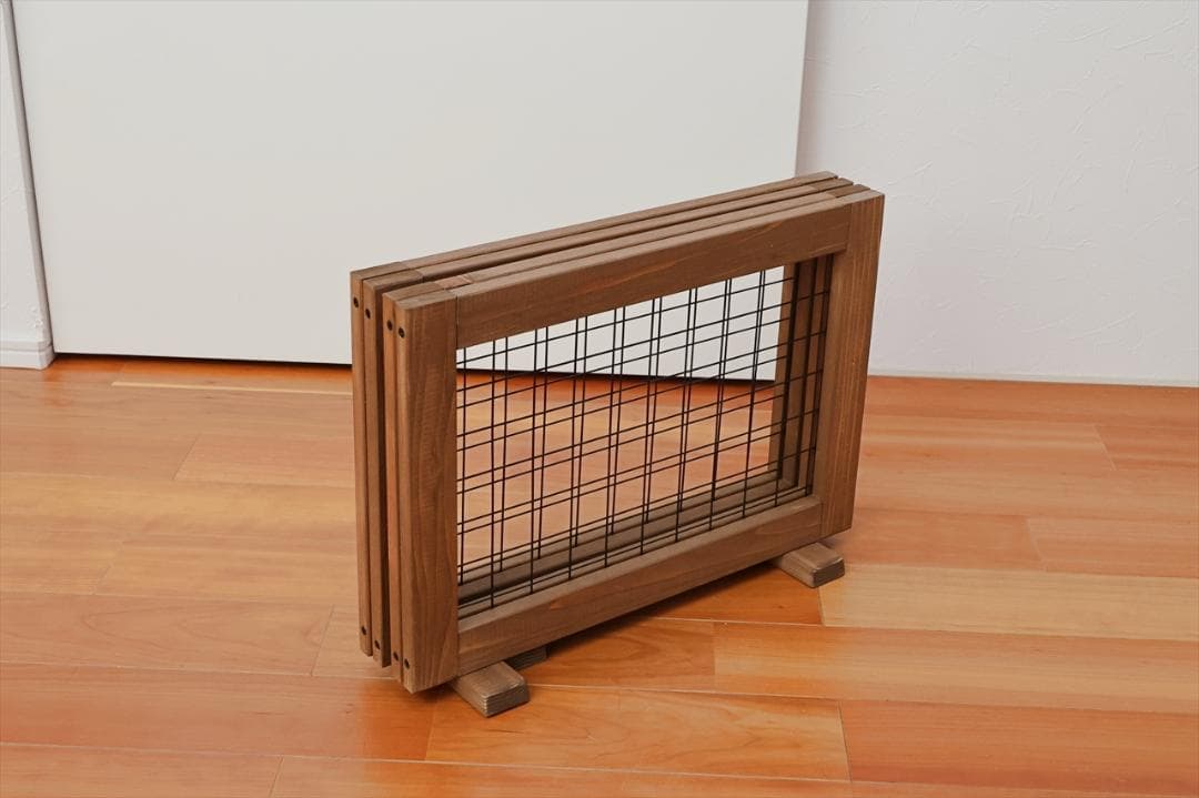 木と金網のペットフェンス ドッグガード 折りたたんで収納可！ サイズ