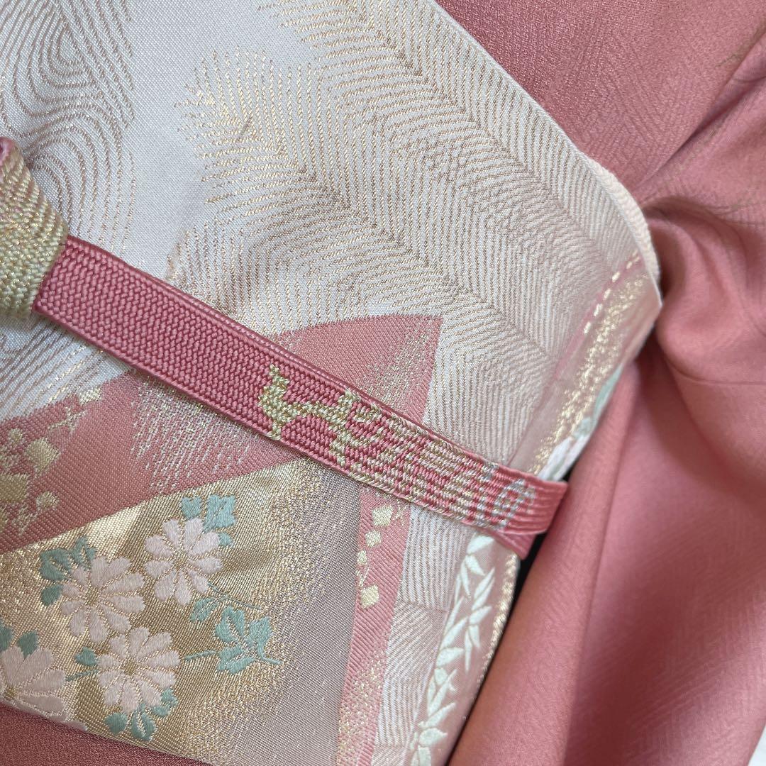 訪問着 フルセット ツツジ 撫子 梅 萩 小花 手刺繍 可愛らしいお花 L1