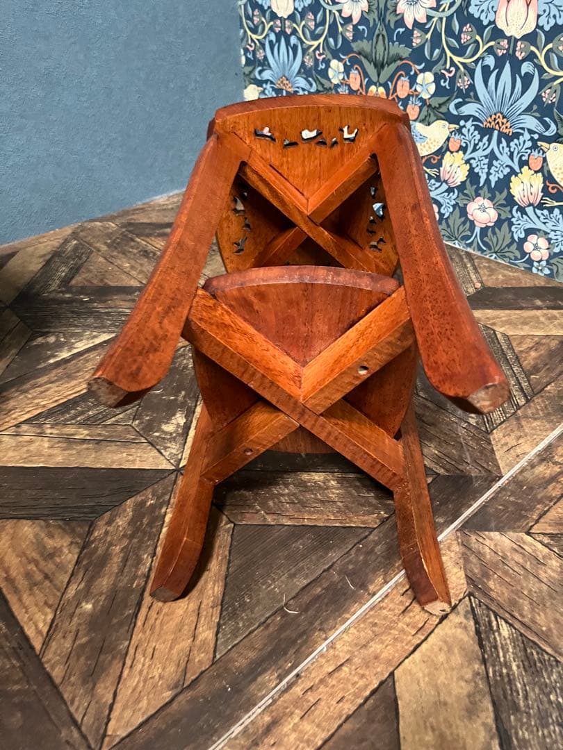 花台 スツール 木製 インテリア 彫刻 木彫り