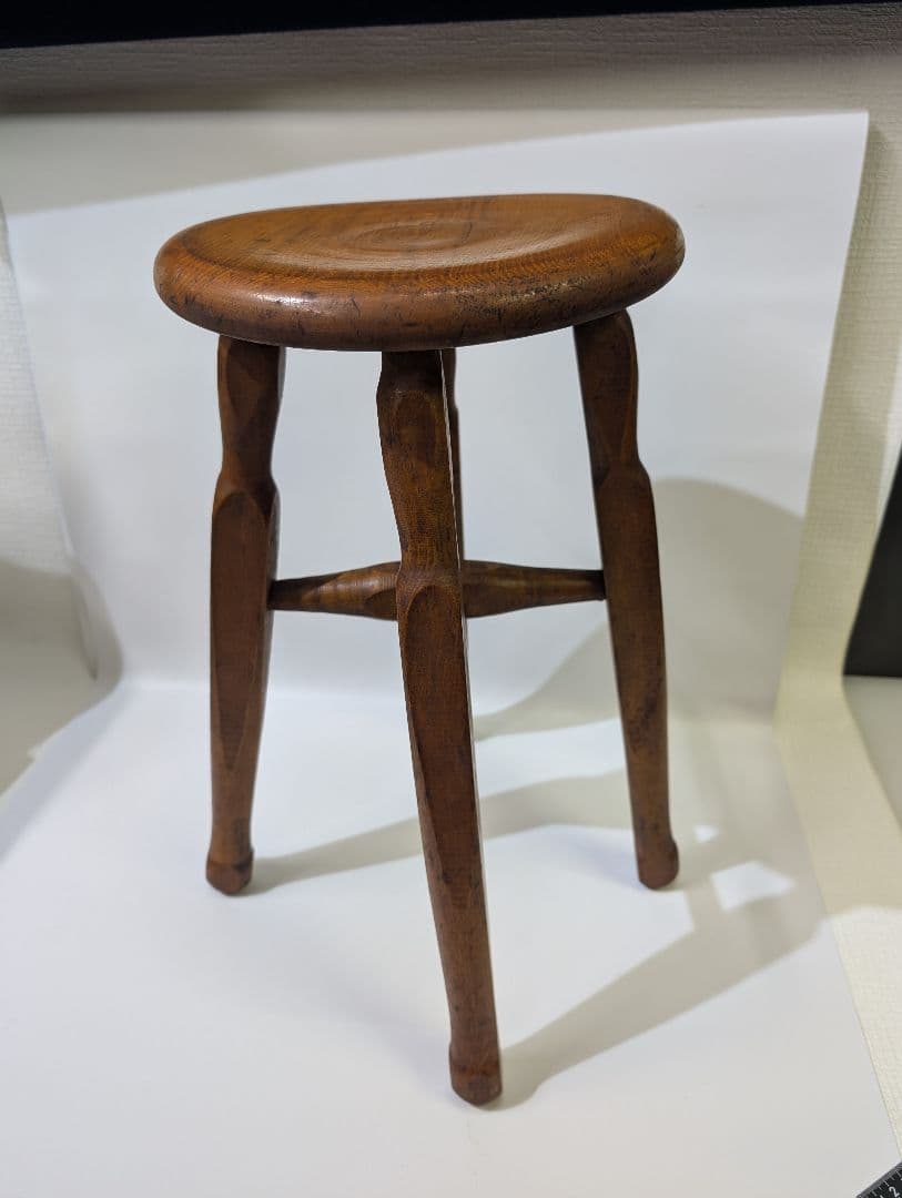アンティーク】木製 スツール 丸椅子 花台 昭和レトロ 古民具 古家具