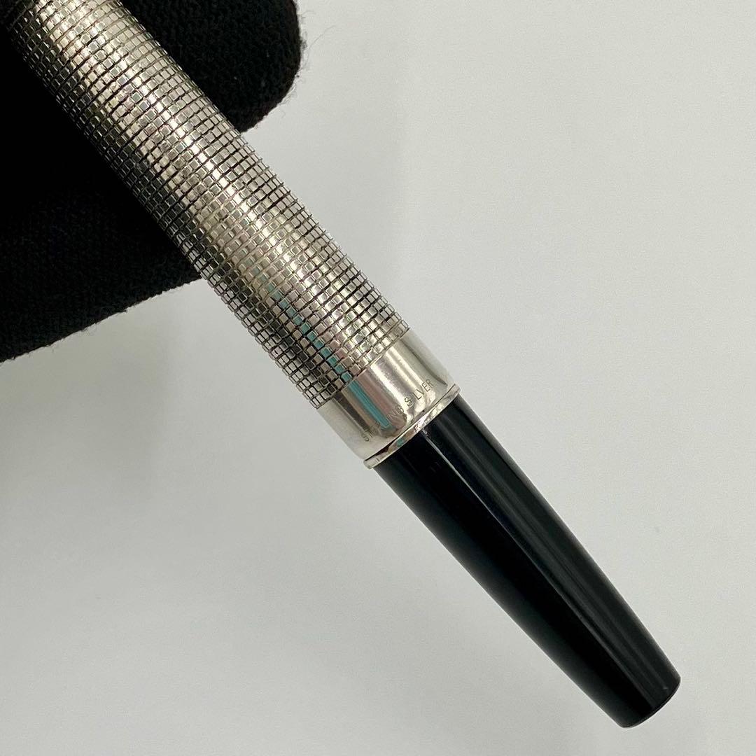 パイロット 万年筆 エリート 18KWG シルバー 格子 チェック