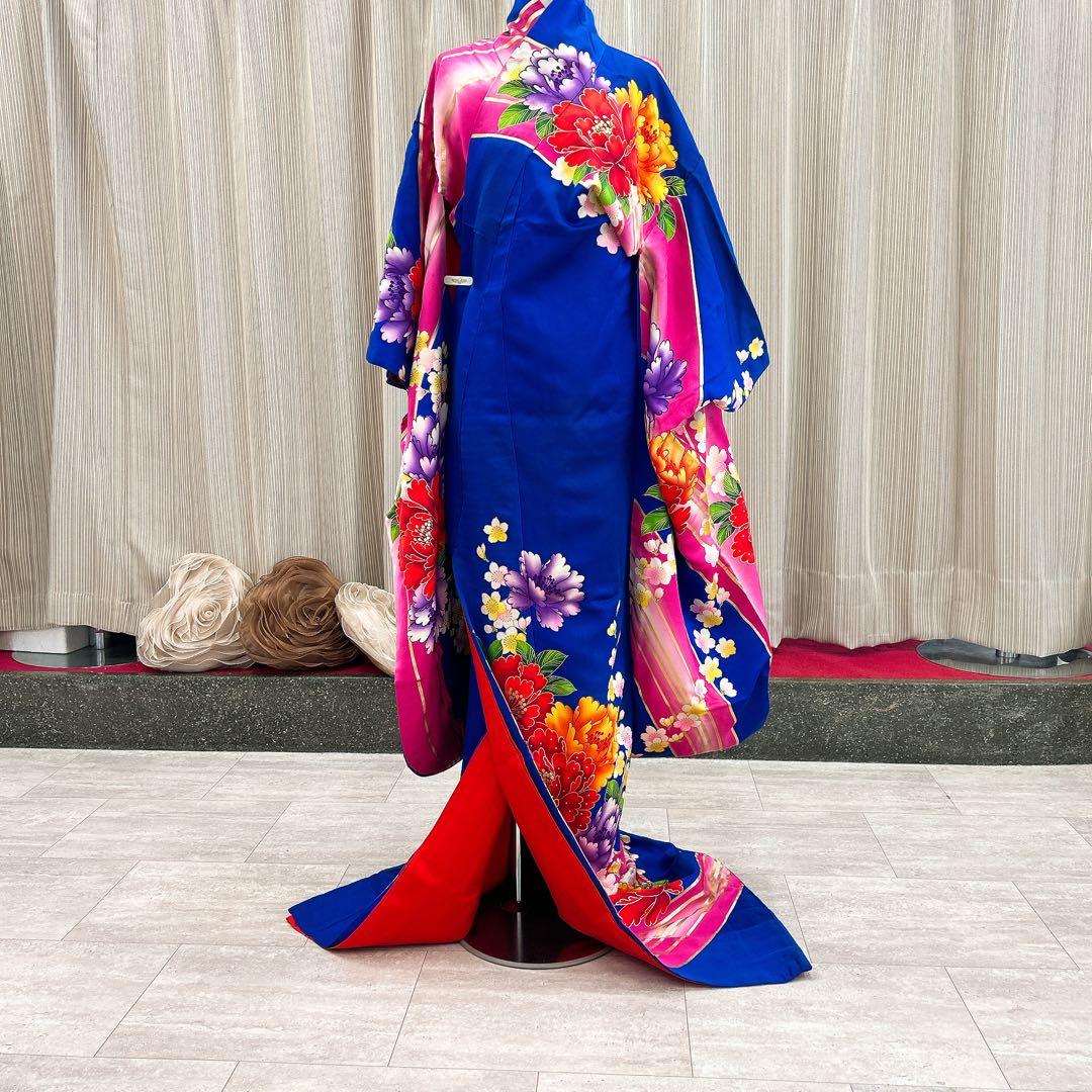 振袖 引き振袖 花嫁 成人式 青 昭和レトロ