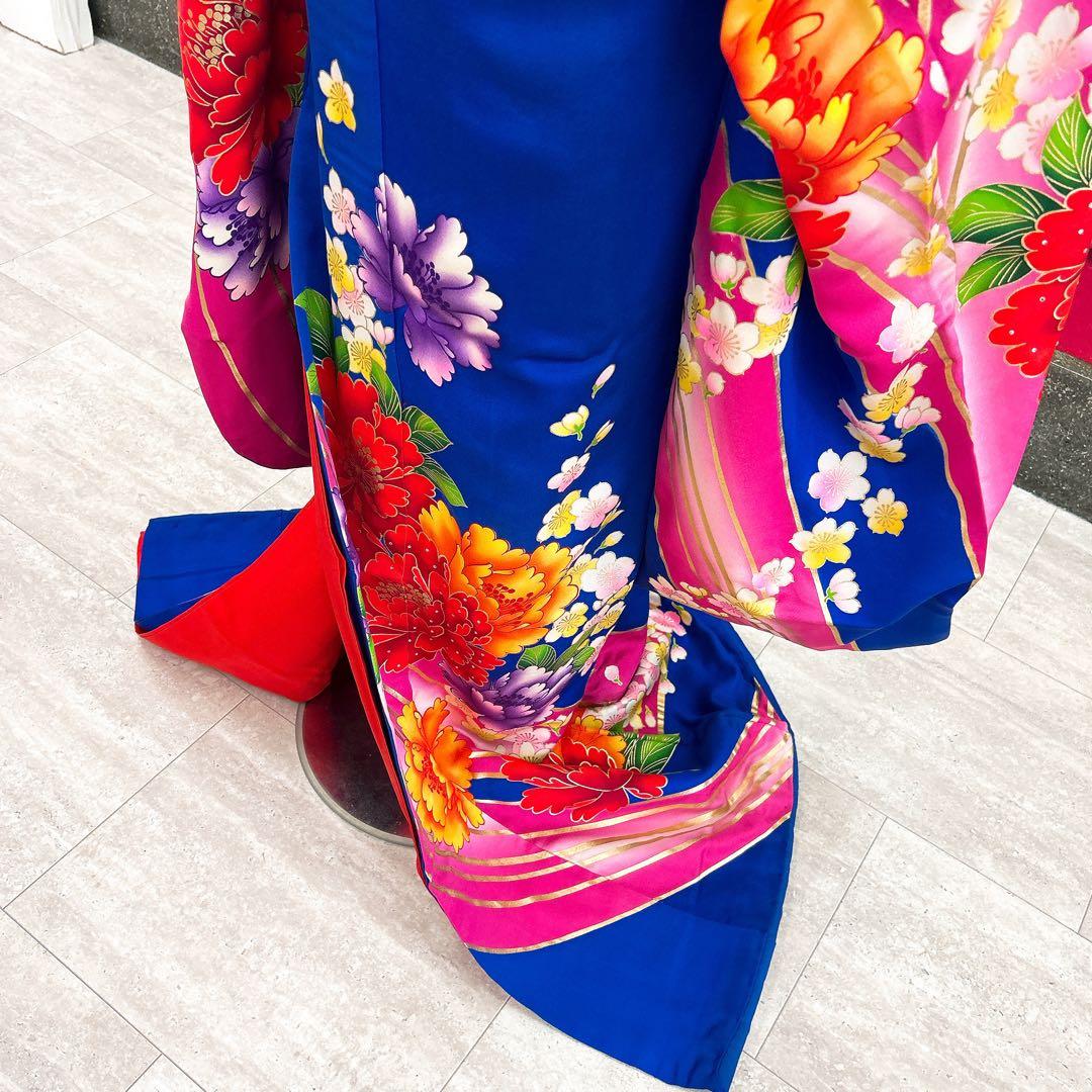 振袖 引き振袖 花嫁 成人式 青 昭和レトロ